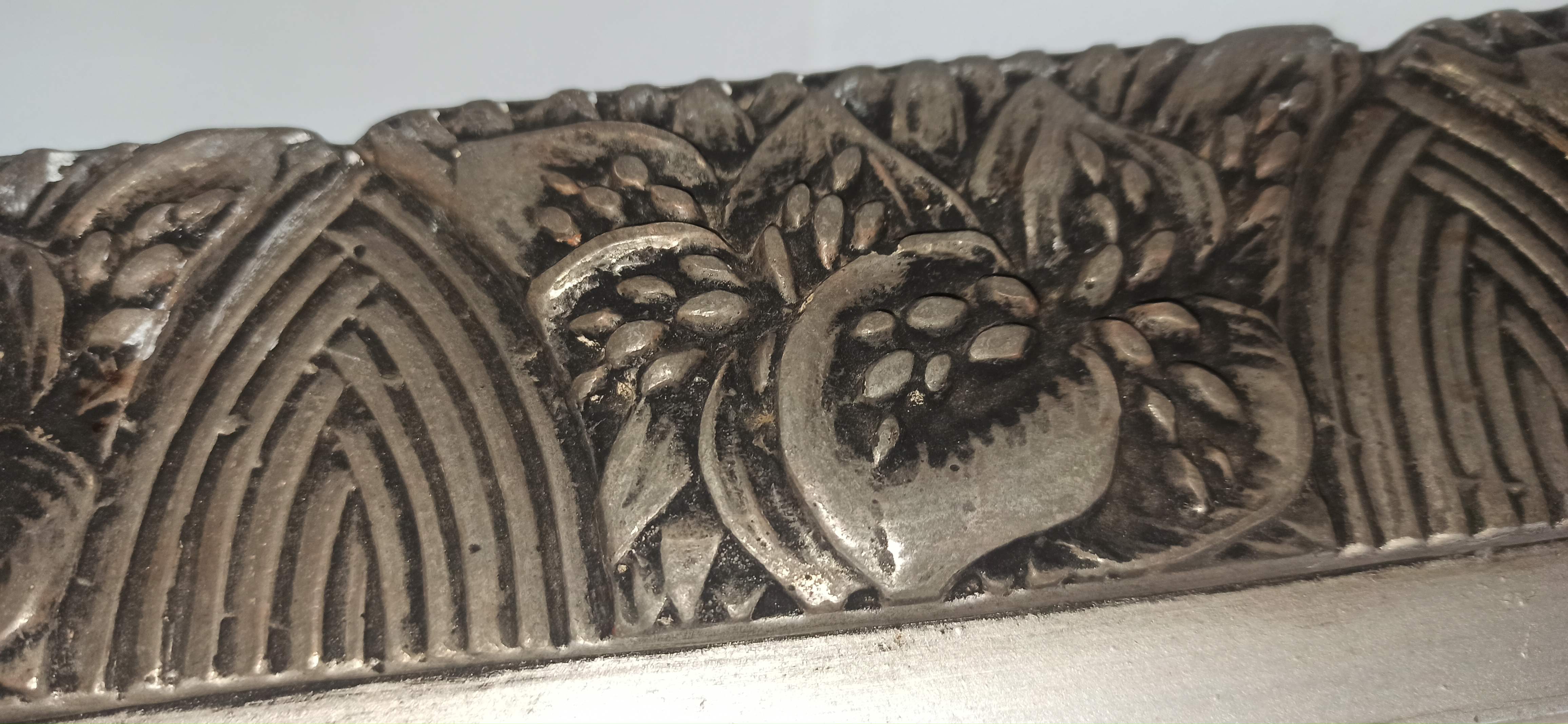 Mirror art deco grey silver pom pom rope