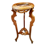 Antique stool in beech and marble