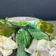 Rose porcelain barbotine candlestick - Capodimonte Italy - Ref 1378