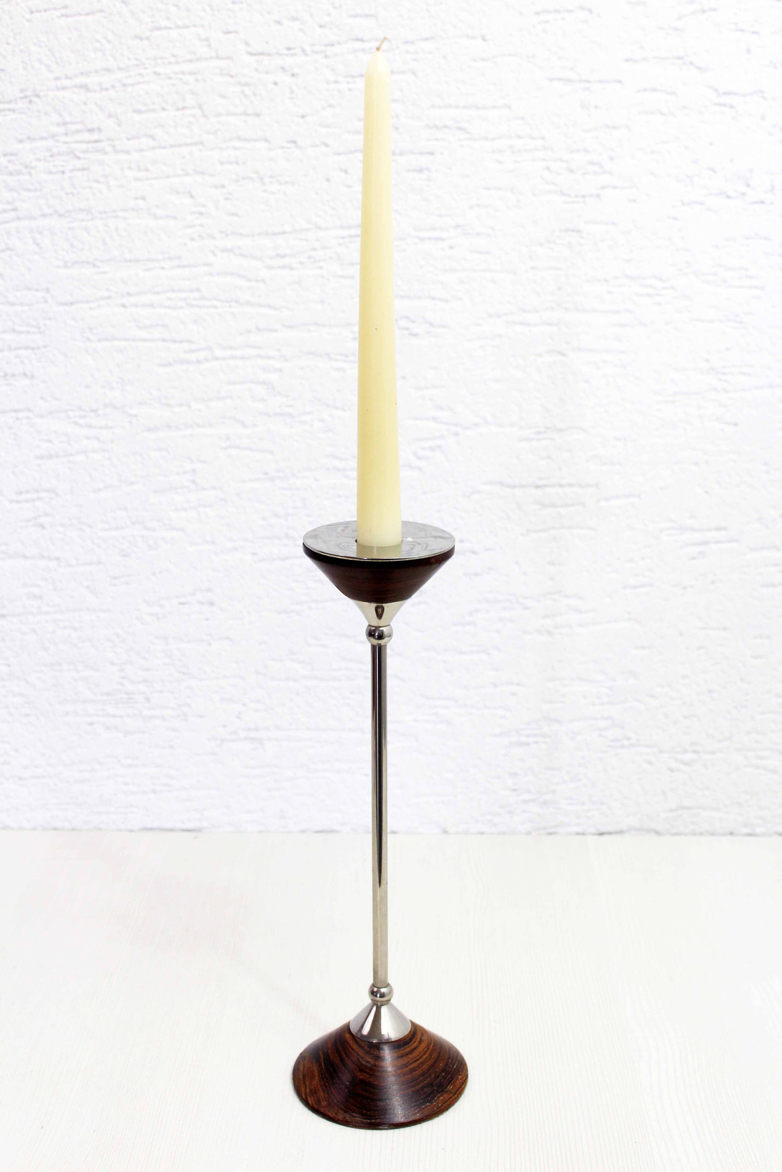 Scandinavian candle holder diabolo shape 1970