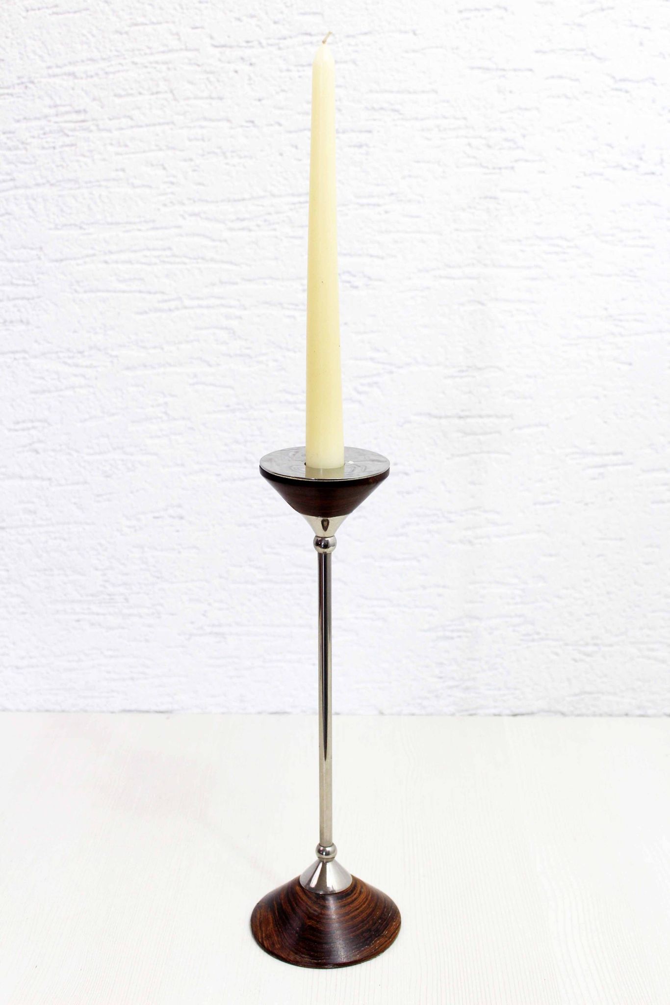 Bougeoir scandinave forme diabolo 1970