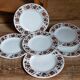 Six vintage English fine porcelain dessert plates