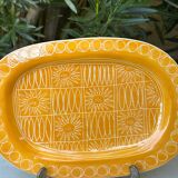 Rare plat du céramiste Jacques Pouchain année 50 céramique jaune Poet