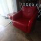 XXL Set Red Leather House - sofa, armchair and 2 poufs