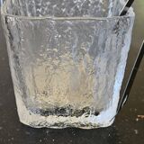 Hoya glacier glass ice bucket with tongs