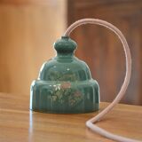 Green ceramic hanging lamp