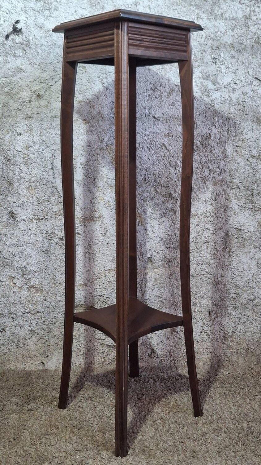 Two-tier plant stand in the English Arts & Crafts style circa 1900.