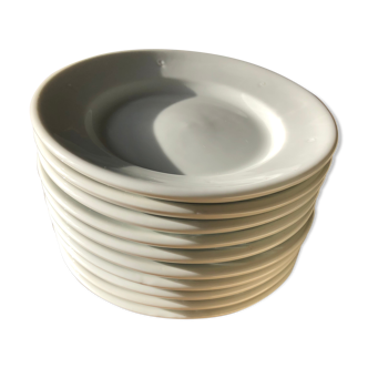 batch of 10 small white porcelain plates