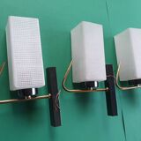 Three antique gold Arlus wall lights from the 50s