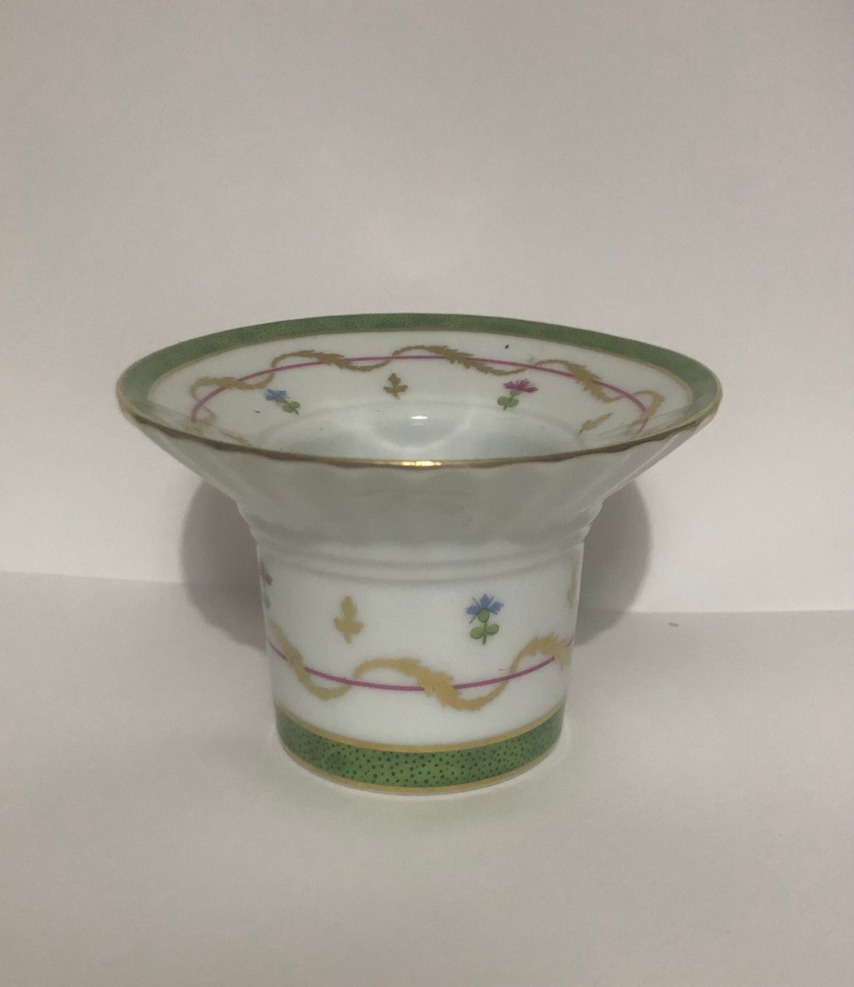 Haviland Old Paris Porcelain Candle Holder Green