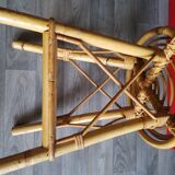Tabouret en rotin vintage