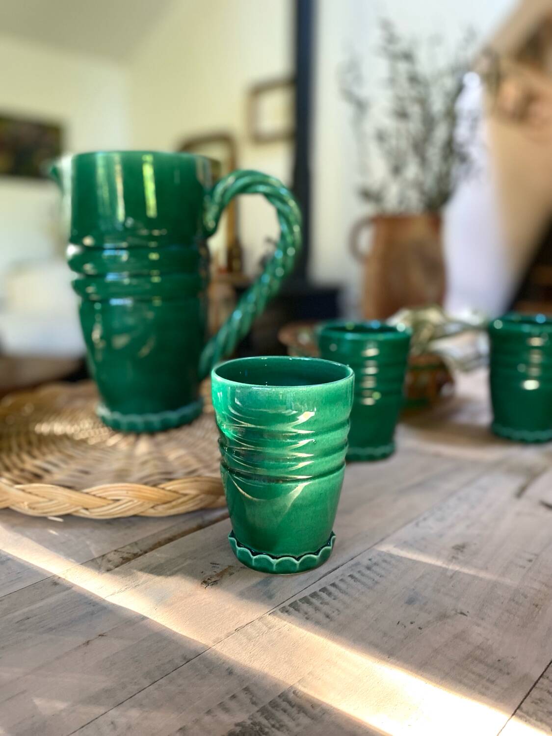 Grandjean-Jourdan Vallauris orangeade service, 1950