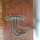 Tin wall patere has 3 hooks