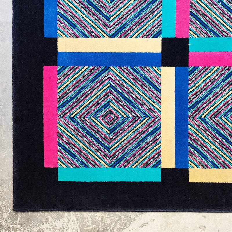 1990s Ottavio Missoni "Square" Geometric Wool Rug Exceptional Italian Postm