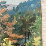 Oil on vintage panel signed