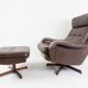 Madsen & Schubell leather armchair with ottoman for Bovenkamp