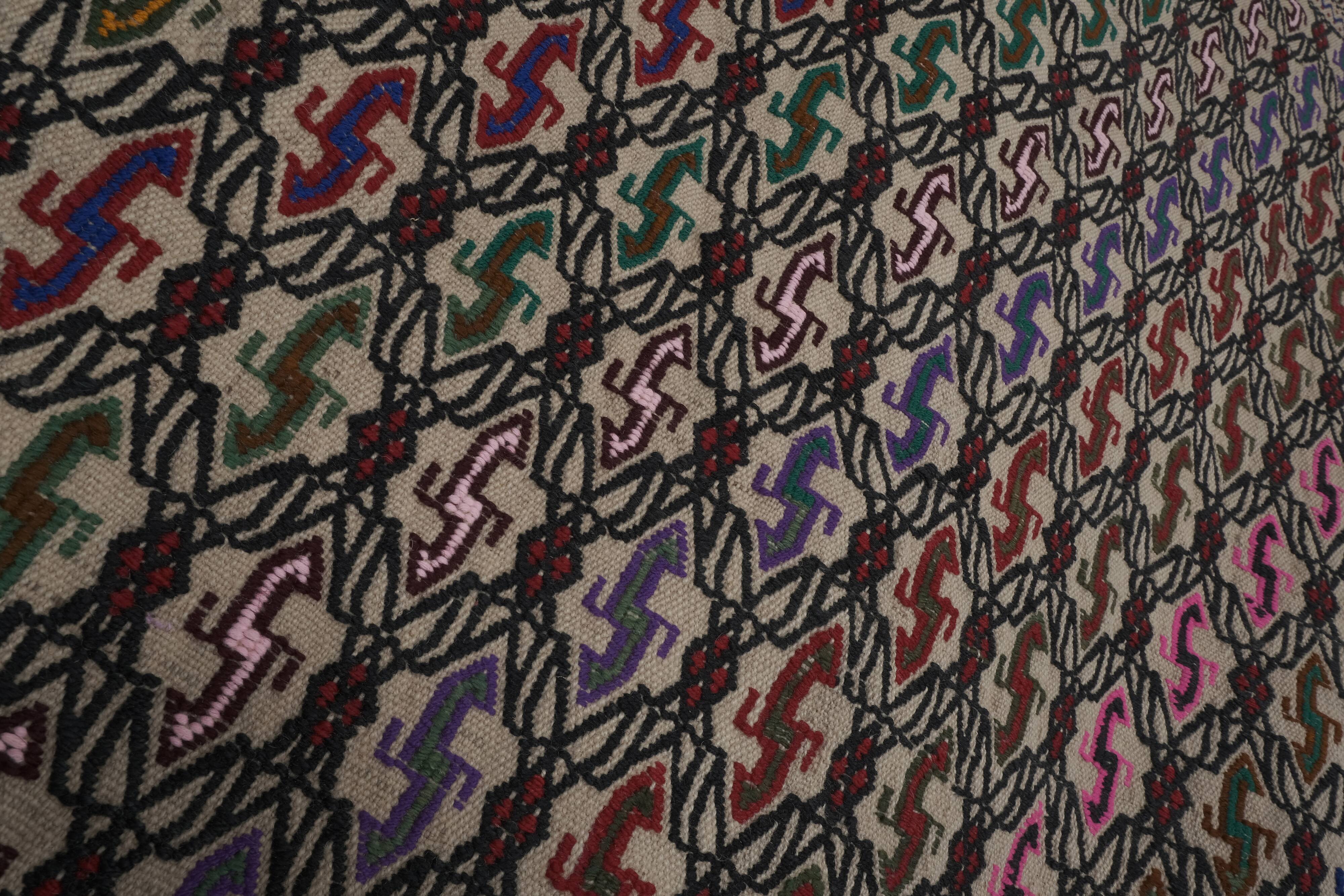 Masterwork Hand-Woven Rug Braided Kilim - Tribal Designer Carpet 3'9" X 5'