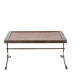 Industrial style coffee table in iron and leather, 1970s