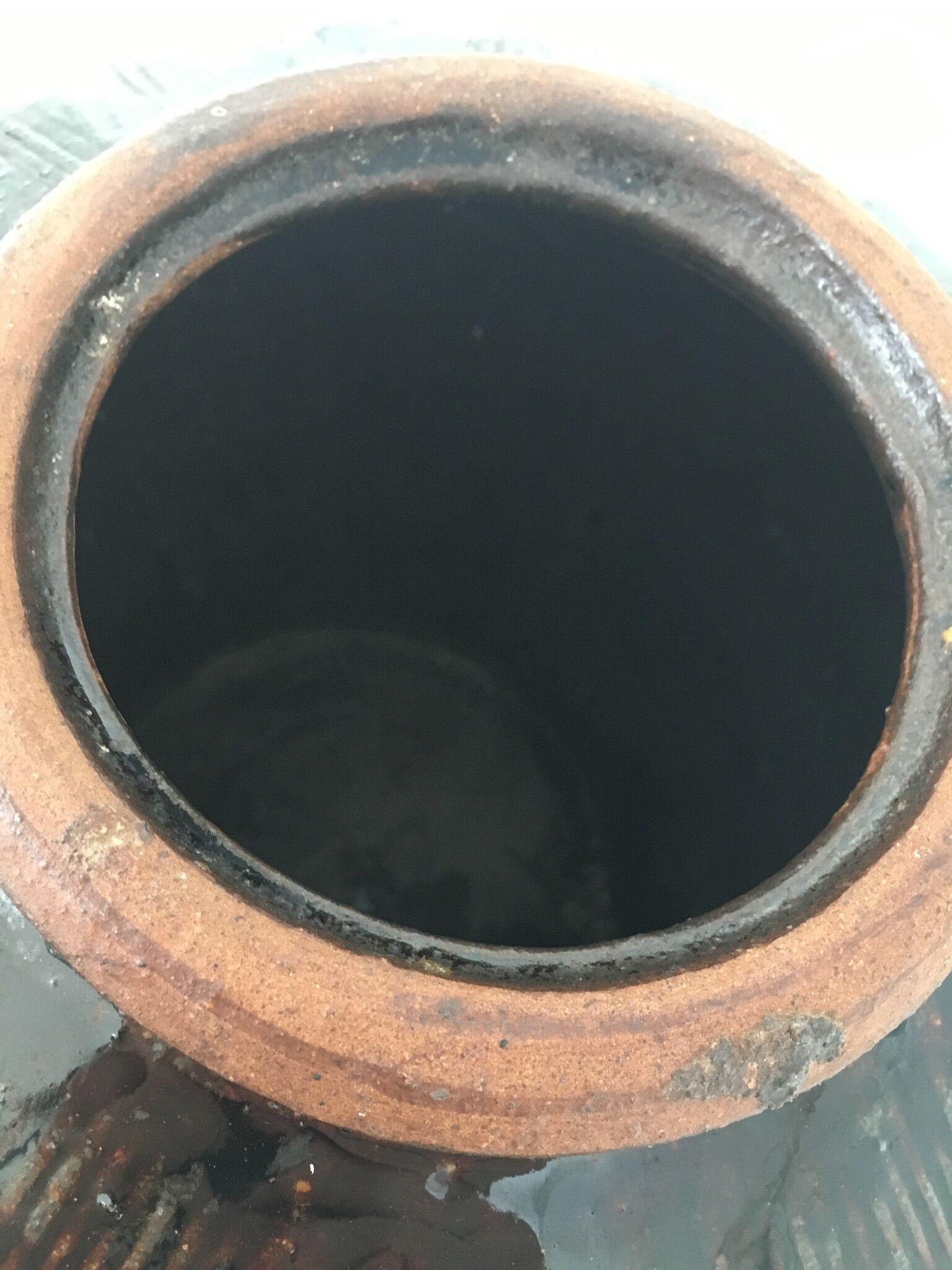 Asian jar in enamelled sandstone