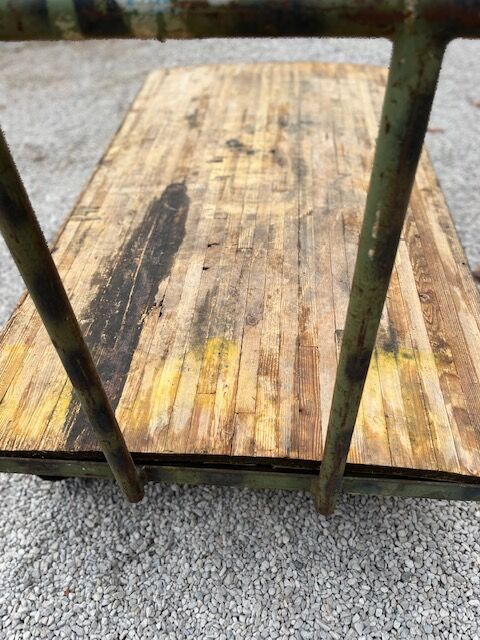 Industrial trolley 1940/1950 metal and wood