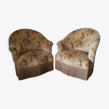Pair of tapestry pattern Toad chairs