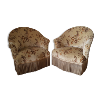 Pair of tapestry pattern Toad chairs