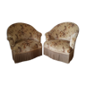 Pair of tapestry pattern Toad chairs