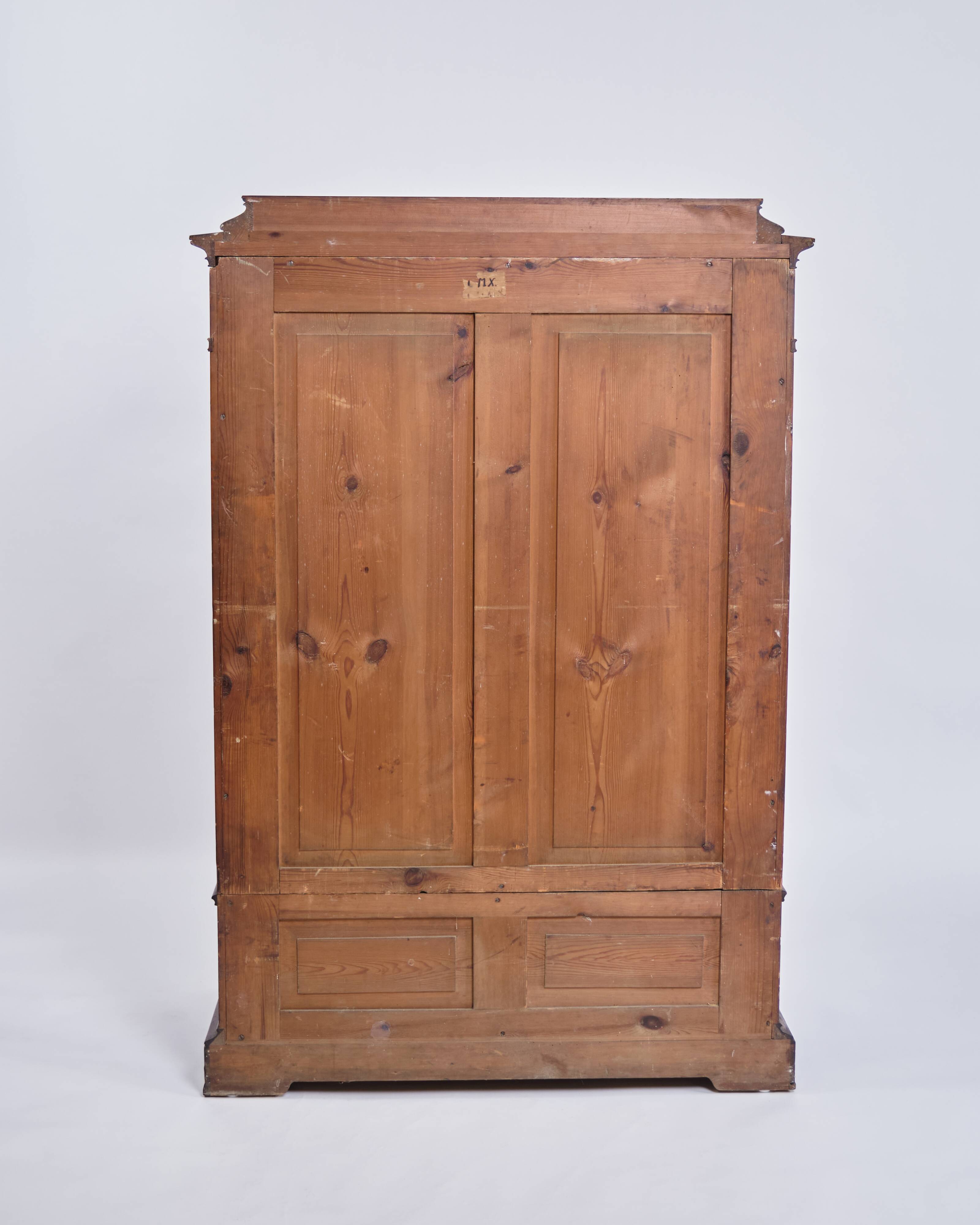 Secretary – Mahogany – Intarsia & Flame Structure – 4 Drawers – 1840s