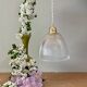 Vintage tulip pendant light in ribbed glass