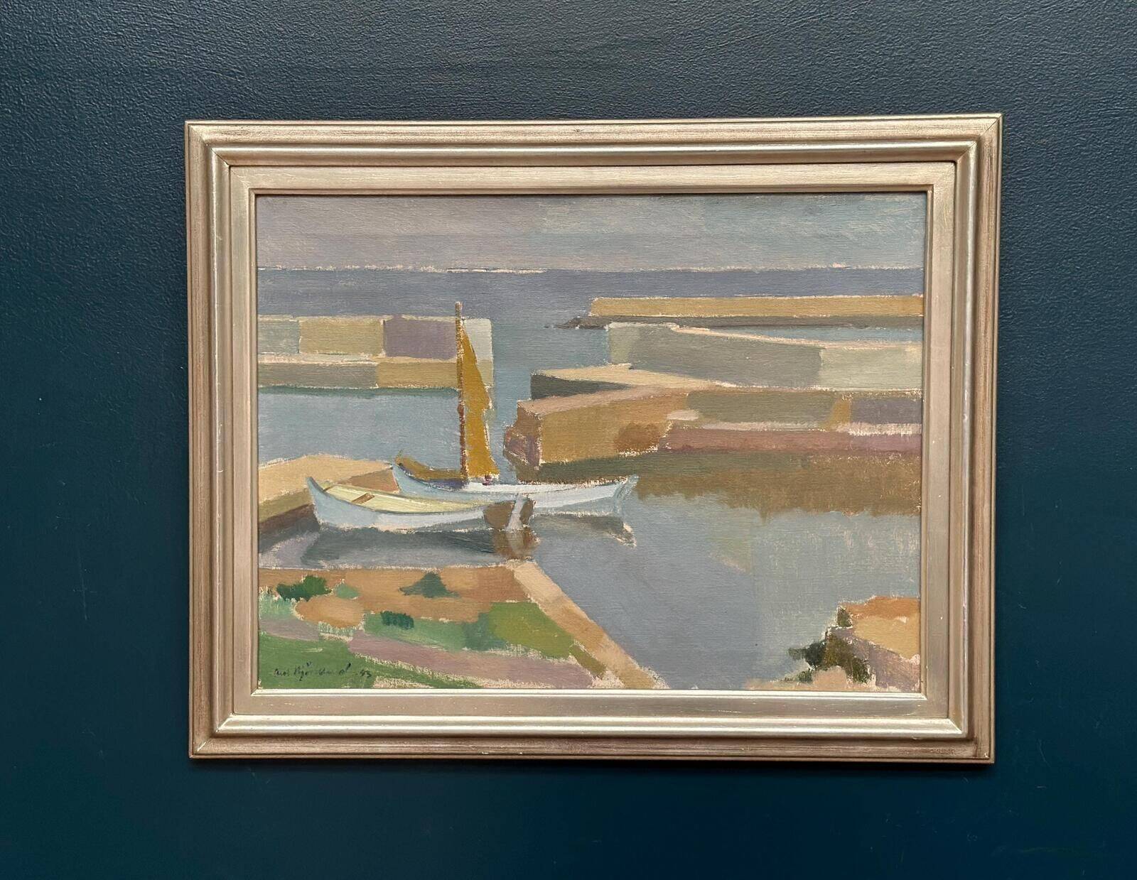 Huile sur toile suédoise – par Richard Björklund – Voilier