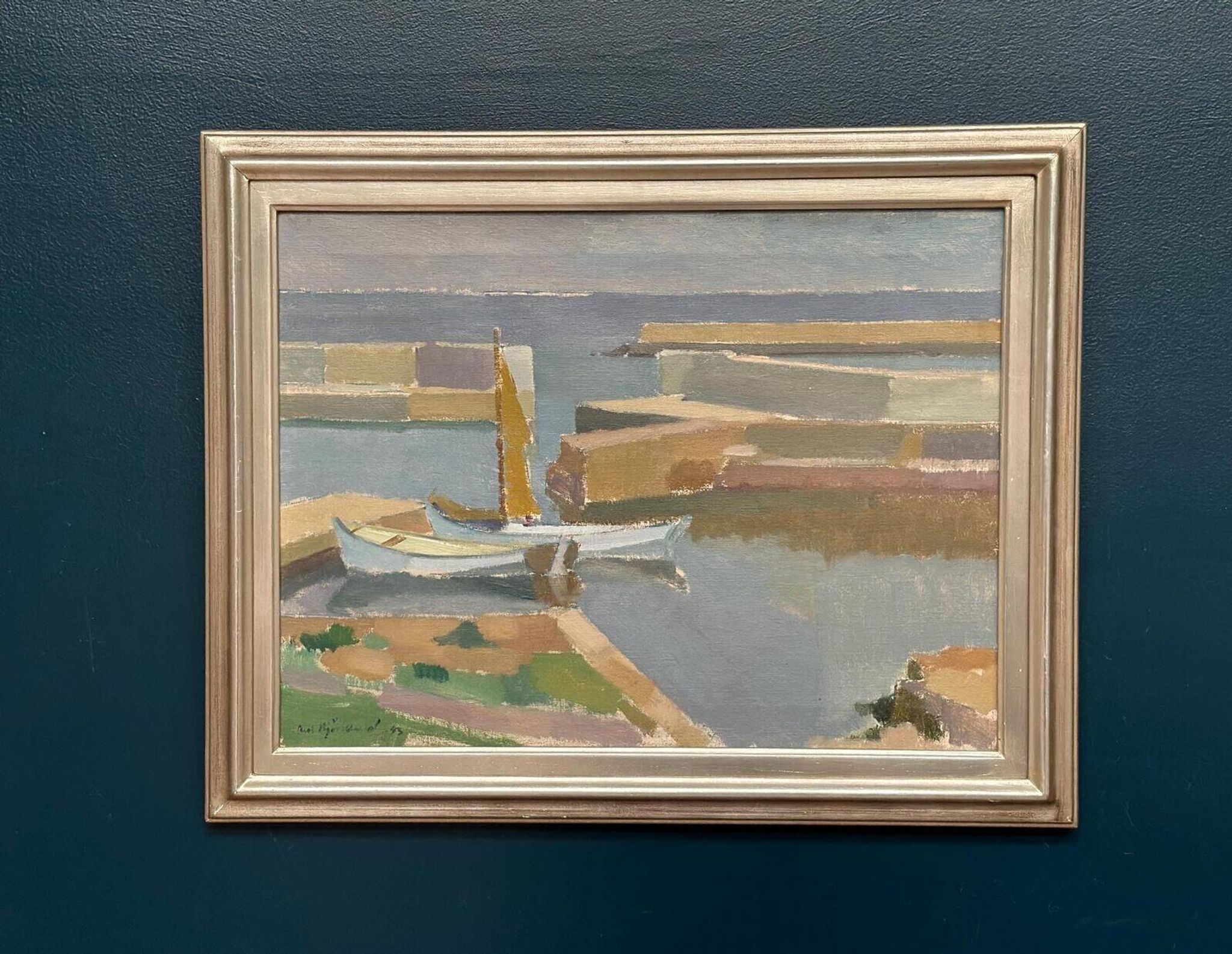 Swedish Oil on Canvas – by Richard Björklund – Sail Boat