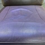 Chocolate leather armchair, wooden structure