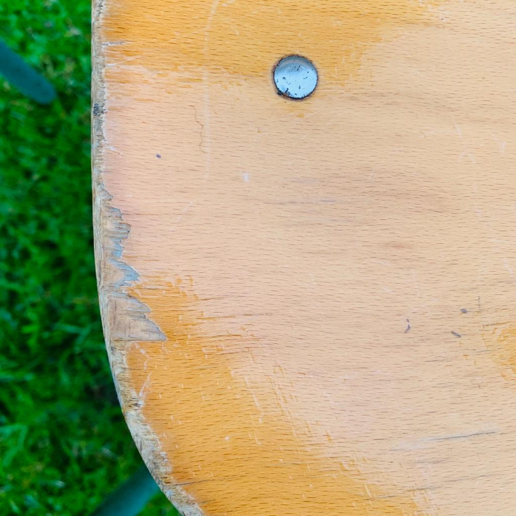 Set of 4 school chairs - wood & metal