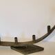 Imposing brutalist art brut iron metal chandelier