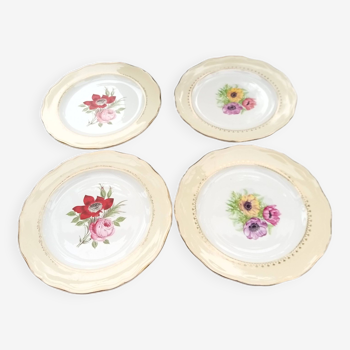 Assortment of 4 flat plates / L'Amandinoise
