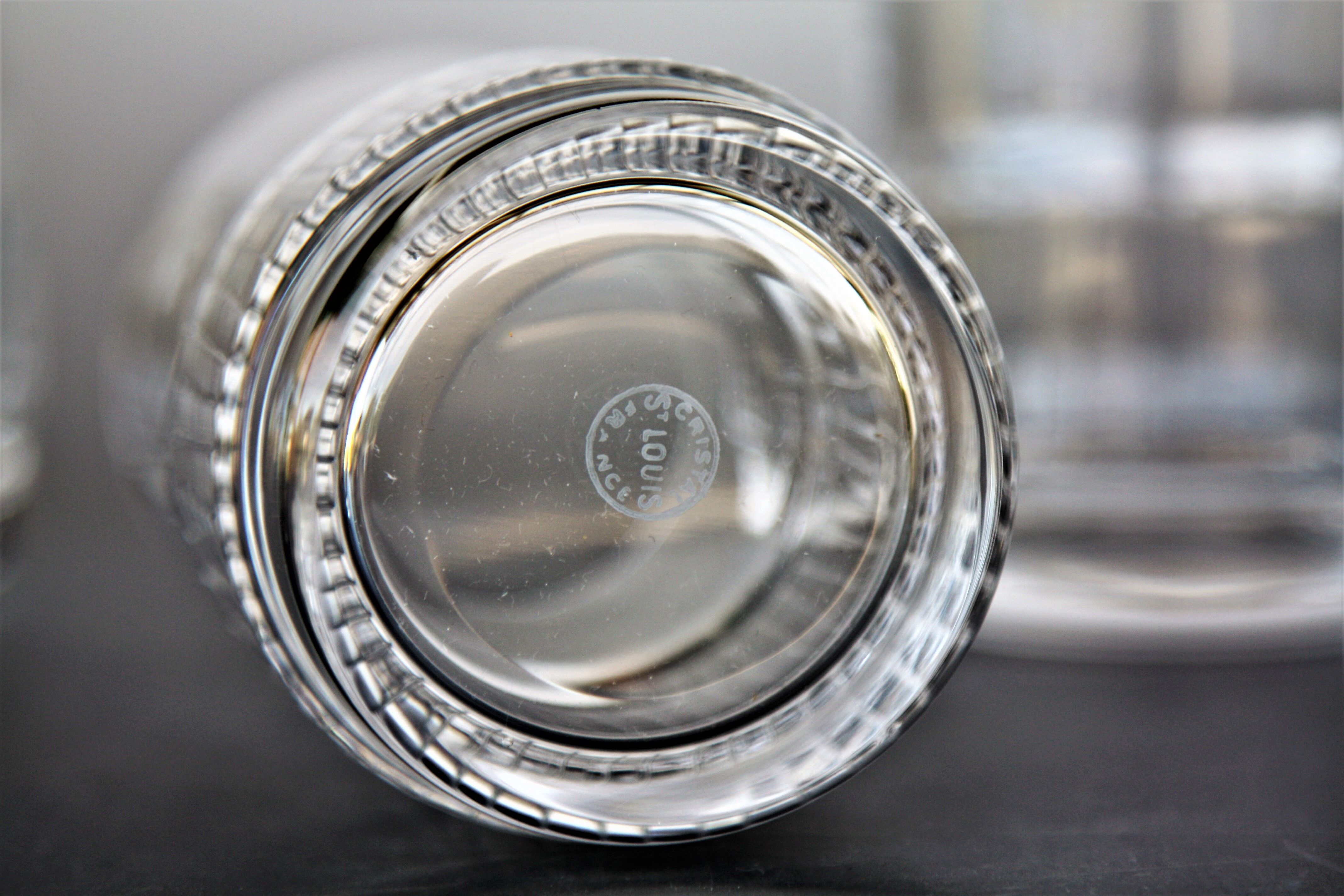 Set 4 crystal whisky glasses St Louis model Space, 1970s