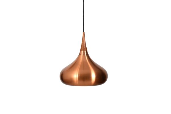 Suspension Orient en cuivre et teck par Jo Hammerborg pour Fog & Mørup, années 1960