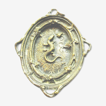Ancien Vide-poche bronze Napoléon III, sculpté Lézard et Doryphore, tour lierre