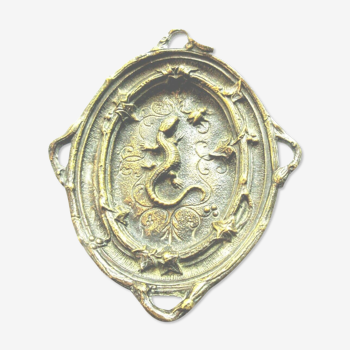 Former bronze Napoleon III pocket tray, sculpted Lizard and Doryphorus, ivy tower