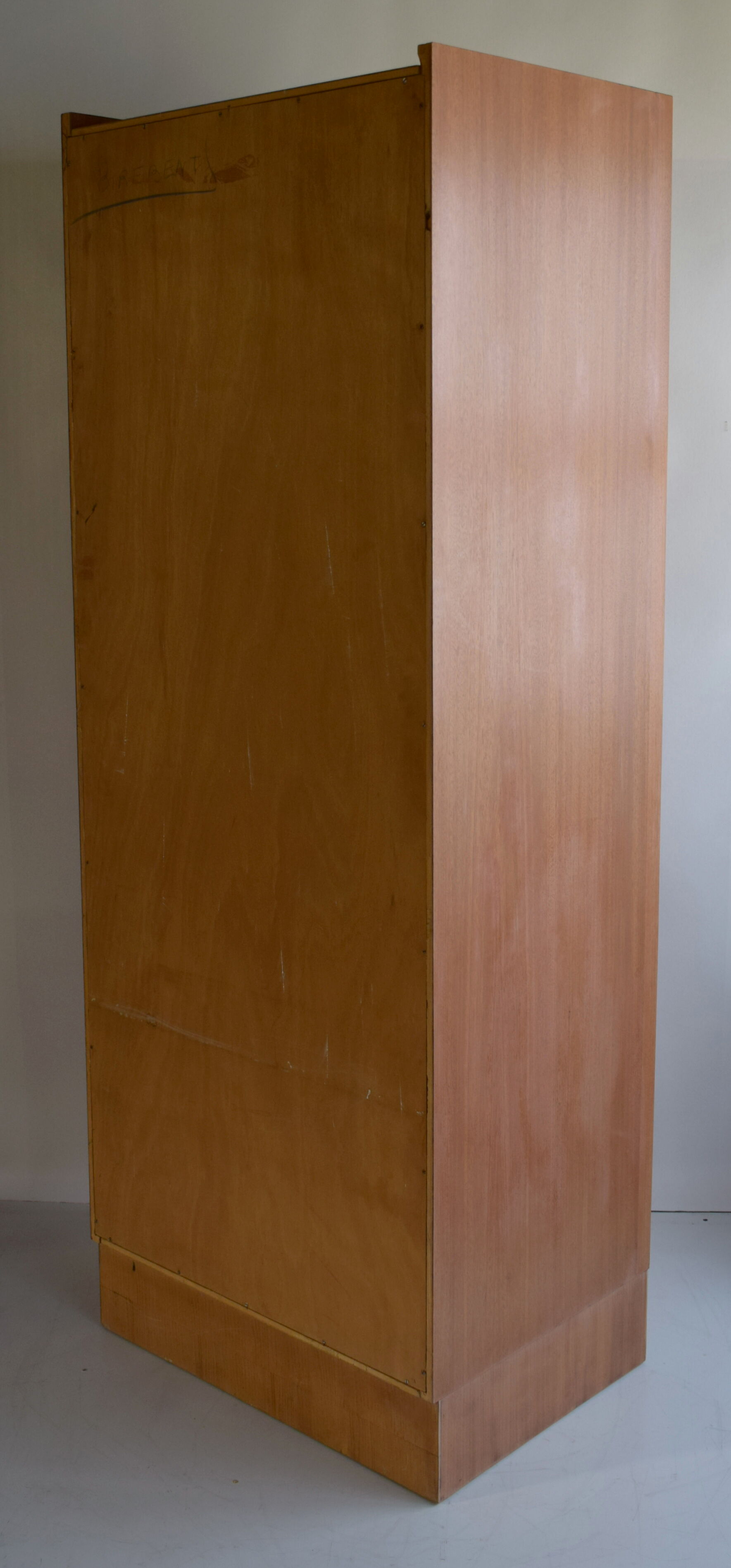 Parisian wardrobe in natural blond mahogany from the 1960s