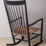 Hans J. Wegner J16 Black Rocking Chair, 1969 FDB