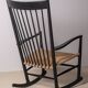 Fauteuil à bascule noir Hans J. Wegner J16, 1969 FDB