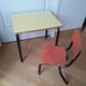 Small vintage school table and its little chair