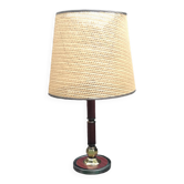 Desk lamp with wicker shade, 1970