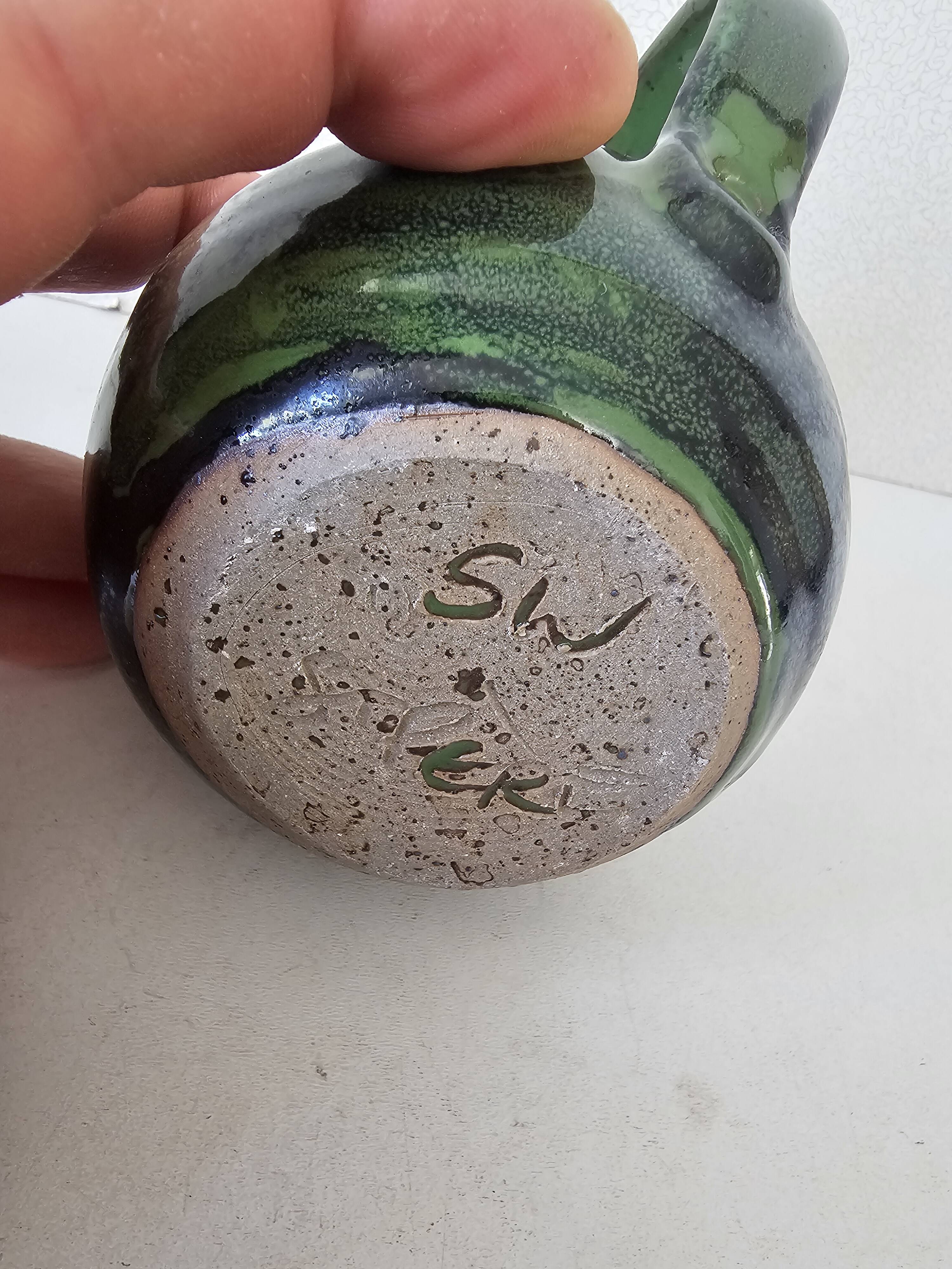 Ceramic milk jug Signed Sylvie Wlotkowski Saint Père