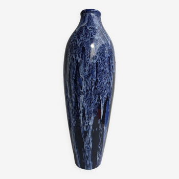 Vase Keramis Art Deco bleu années 1930