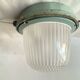 Large porthole wall light Holophane CE 200 glass and cast iron