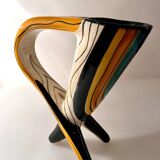 vase tripode vintage signé Vallauris