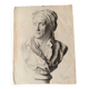 Pencil drawing, bust, signed, nineteenth
