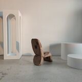 Armchair made of recycled solid teak